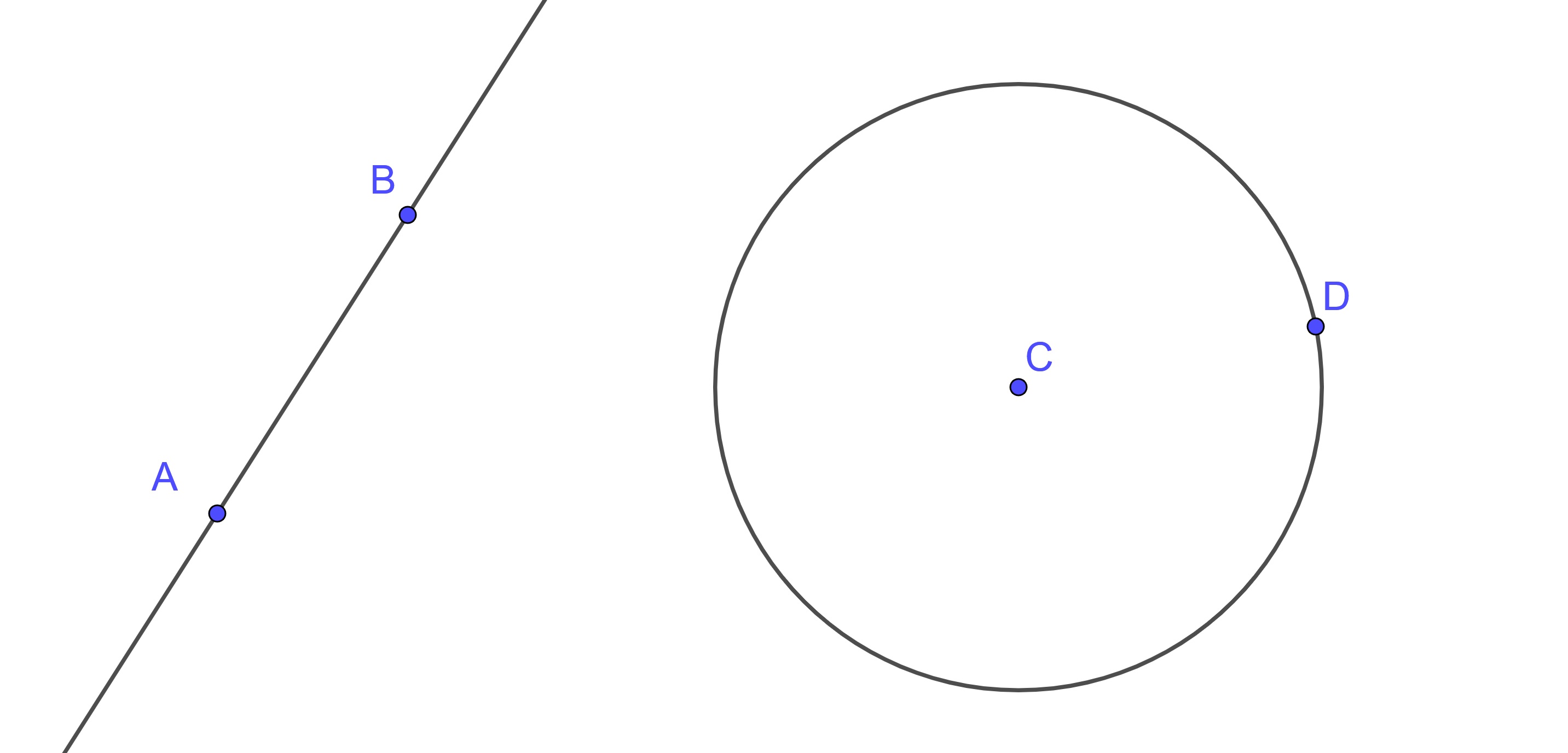 Line and Circle Constructed using GeoGebra